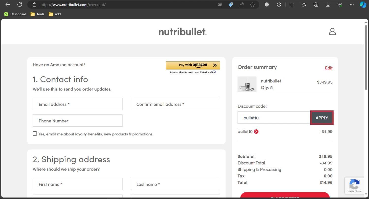 How to apply NutriBullet coupon code